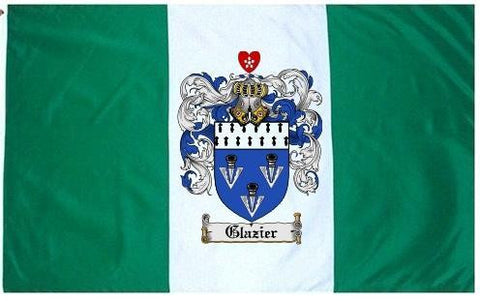 Glazier family crest coat of arms flag