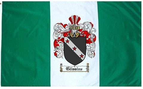 Glissine family crest coat of arms flag