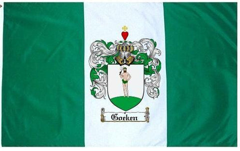 Goeken family crest coat of arms flag