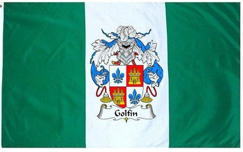 Golfin family crest coat of arms flag