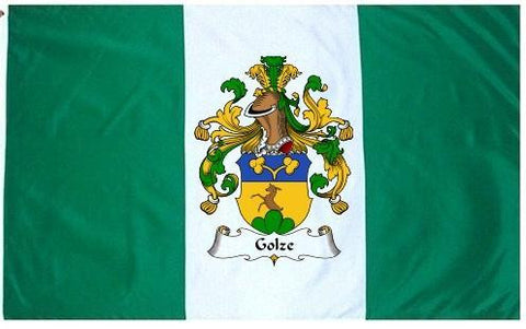 Golze family crest coat of arms flag