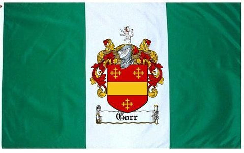 Gorr family crest coat of arms flag