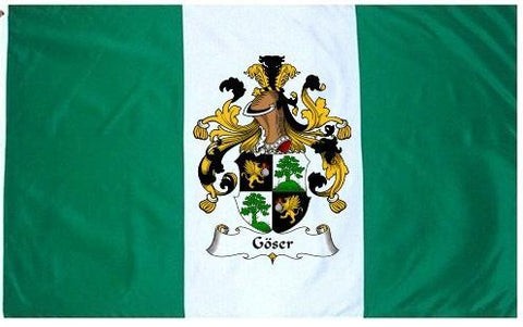 Goser family crest coat of arms flag