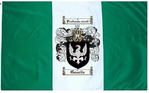 Gourlie family crest coat of arms flag