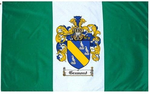 Gramond family crest coat of arms flag