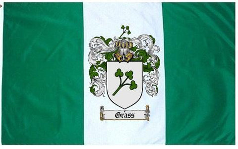 Grass family crest coat of arms flag