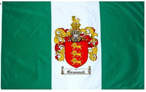 Gravenall family crest coat of arms flag