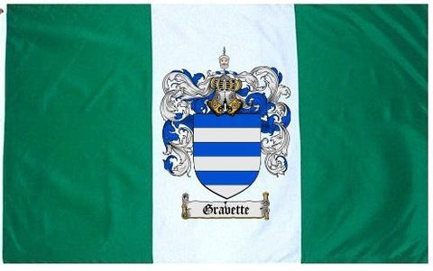Gravette family crest coat of arms flag