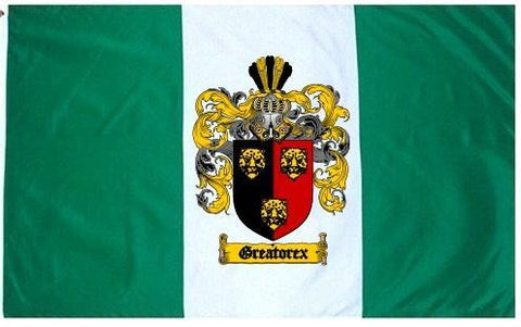Greatorex family crest coat of arms flag