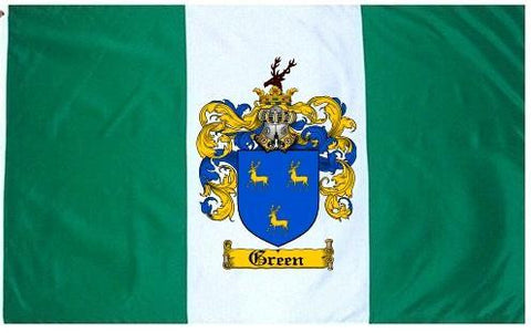 Green family crest coat of arms flag