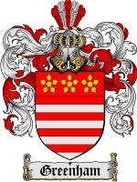 Greenham coat of arms family crest download