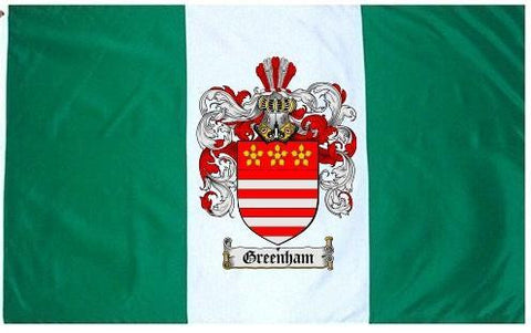 Greenham family crest coat of arms flag