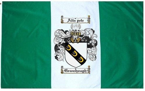 Greenhough family crest coat of arms flag