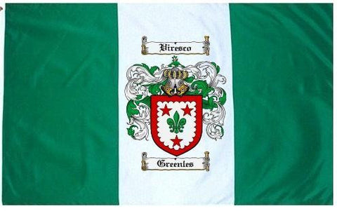 Greenles family crest coat of arms flag