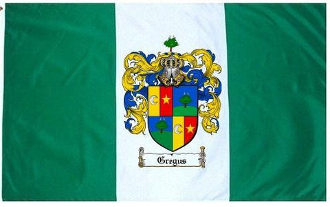 Gregus family crest coat of arms flag
