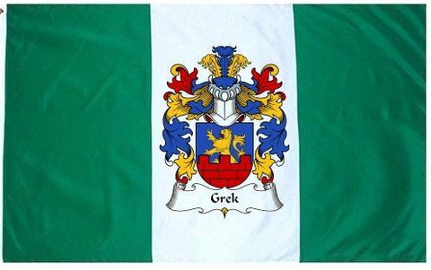 Grek family crest coat of arms flag