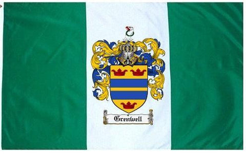 Grenwell family crest coat of arms flag