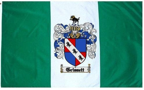 Grissett family crest coat of arms flag