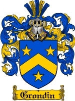 Grondin coat of arms family crest download