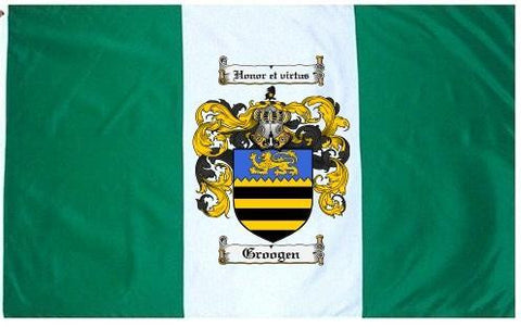 Groogen family crest coat of arms flag