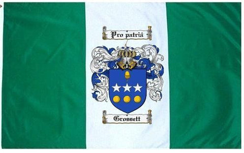 Grossett family crest coat of arms flag