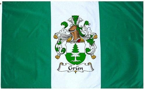 Grun family crest coat of arms flag