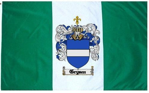Grysen family crest coat of arms flag