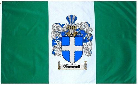 Gunnell family crest coat of arms flag