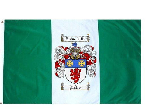 Haffy family crest coat of arms flag
