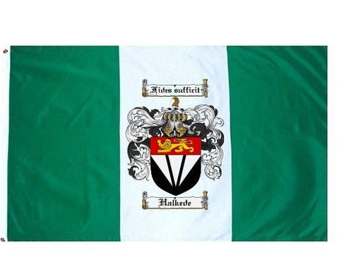 Halkede family crest coat of arms flag
