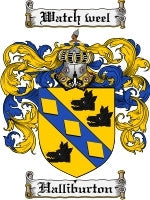 Hallibone Halliburton family crest coat of arms emailed to you within 24 hours ...