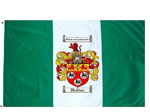 Hallion family crest coat of arms flag