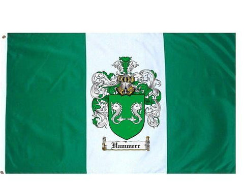 Hammerr family crest coat of arms flag