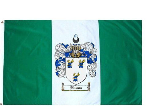 Hanna family crest coat of arms flag