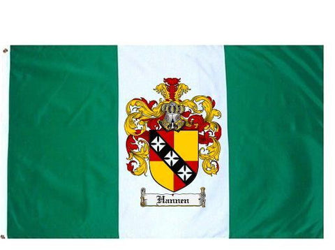 Hannen family crest coat of arms flag