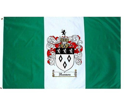 Hanson family crest coat of arms flag