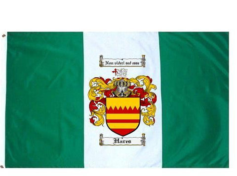 Hares family crest coat of arms flag