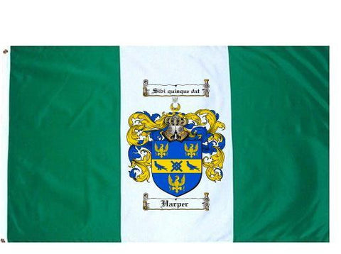 Harper family crest coat of arms flag