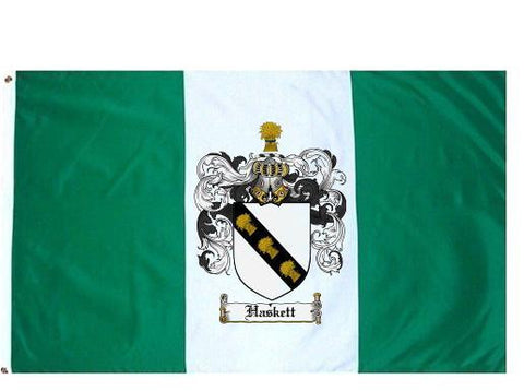 Haskett family crest coat of arms flag