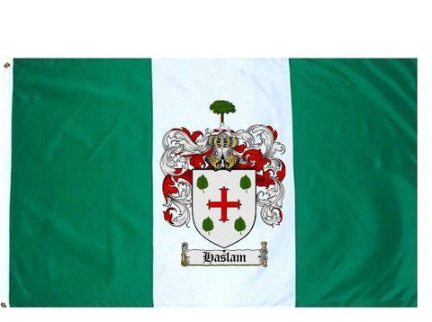Haslam family crest coat of arms flag