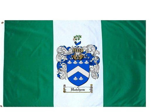 Hatchers family crest coat of arms flag