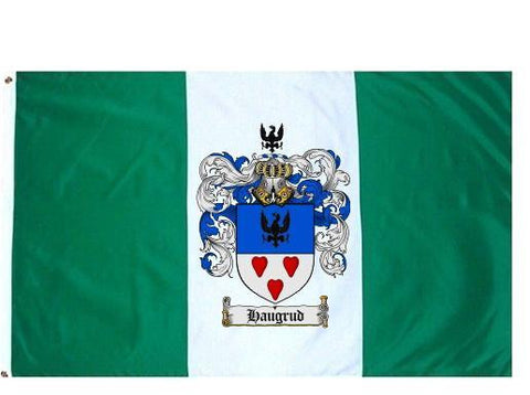 Haugrud family crest coat of arms flag