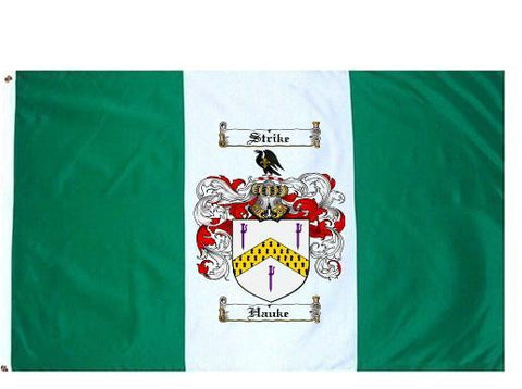 Hauke family crest coat of arms flag