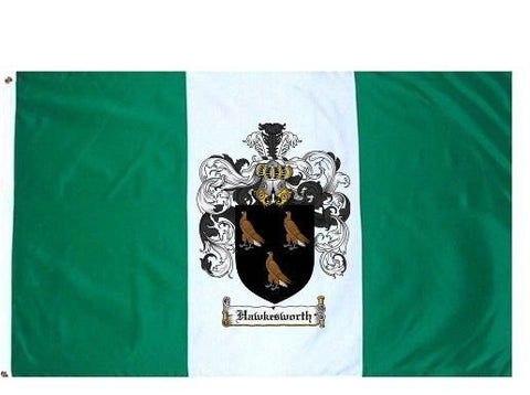 Hawkesworth family crest coat of arms flag