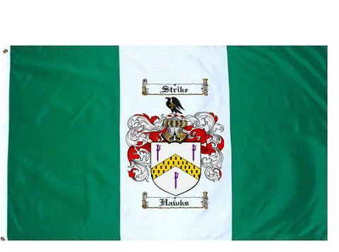 Hawks family crest coat of arms flag