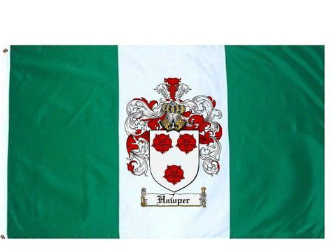 Hawper family crest coat of arms flag