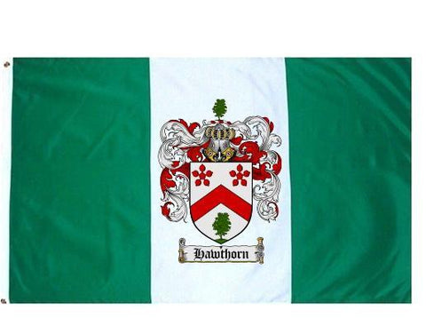 Hawthorn family crest coat of arms flag