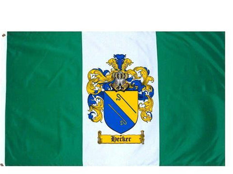 Hecker family crest coat of arms flag