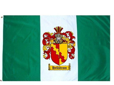 Hellstrom family crest coat of arms flag