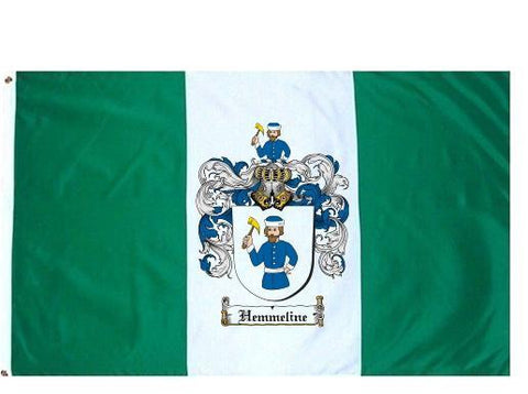 Hemmeline family crest coat of arms flag